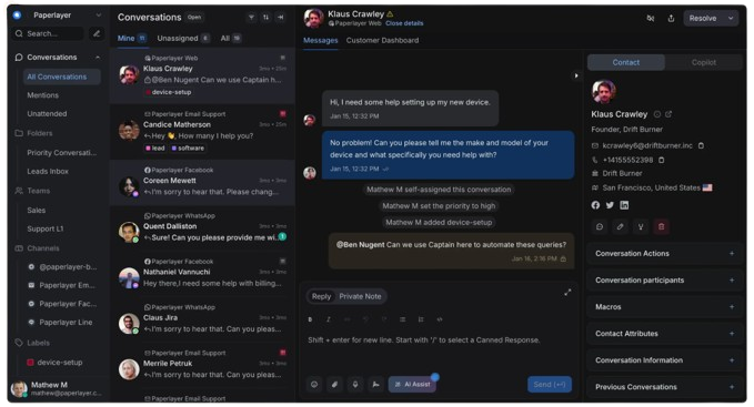 Interface do CRM Unificado da PatronoTech